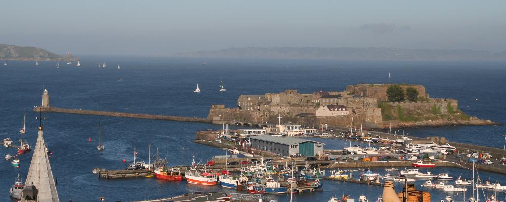St. Peter Port, View from Clifton - high tide